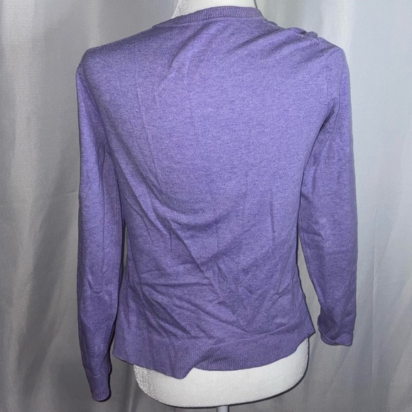 Karen Scott Cardigan Crewneck Long Sleeve Button Front Tight Knit Straight Hem - Picture 6 of 7